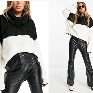 NWT Topshop Colorblock Cowl Neck Sweater